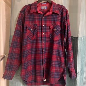 Vintage 1960s Men's Large Pendleton Wool Flannel. Made In Portland, OR USA! EUC!